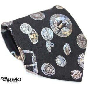 Nicole Miller Harley Davidson Motor Cycles Men’s Tie Silk Black  Rare Necktie